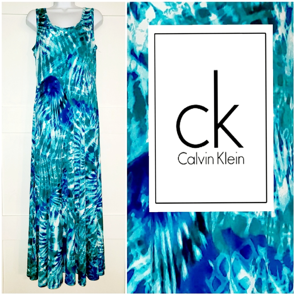 NWOT Calvin Klein Boho Tie Dye Maxi Dress